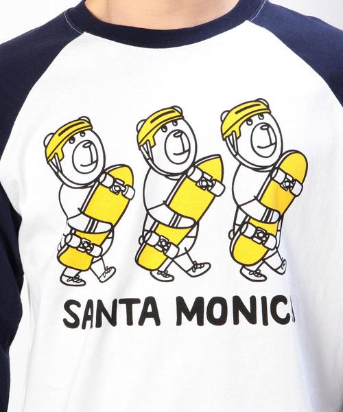 coen(コーエン)の「PARKIES(パーキーズ)SANTA MONICAプリント7分袖ラグランTシャツ(Tシャツ/カットソー・メンズ・ネイビー・LARGE/SMALL/MEDIUM/X-LARGE)」の8枚目の写真