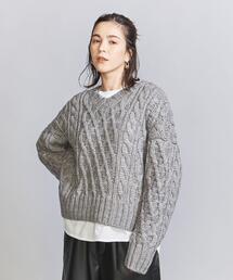 BEAUTY&YOUTH UNITED ARROWS | アクリルウール Vネック ケーブルニット プルオーバー(ニット/セーター)