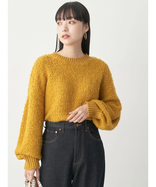 earth music&ecology（アースミュージックアンドエコロジー）の「ボアニットプルオーバー（ニット/セーター・レディース・マスタード/チャコールグレー/アイボリー・FREE）」の19枚目の写真