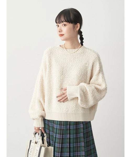 earth music&ecology（アースミュージックアンドエコロジー）の「ボアニットプルオーバー（ニット/セーター・レディース・マスタード/チャコールグレー/アイボリー・FREE）」の20枚目の写真