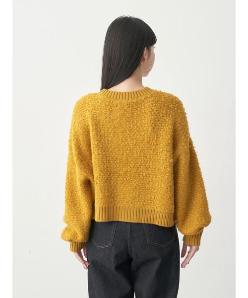 earth music&ecology（アースミュージックアンドエコロジー）の「ボアニットプルオーバー（ニット/セーター・レディース・マスタード/チャコールグレー/アイボリー・FREE）」の5枚目の写真