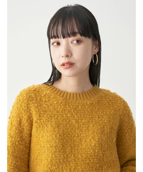 earth music&ecology（アースミュージックアンドエコロジー）の「ボアニットプルオーバー（ニット/セーター・レディース・マスタード/チャコールグレー/アイボリー・FREE）」の6枚目の写真