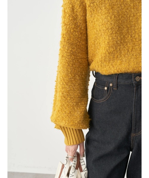 earth music&ecology（アースミュージックアンドエコロジー）の「ボアニットプルオーバー（ニット/セーター・レディース・マスタード/チャコールグレー/アイボリー・FREE）」の8枚目の写真