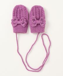 [ベビー]リボンニットモチーフミトン