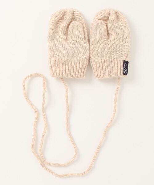HAKKA BABY（ハッカベビー）の「[ベビー]リボンニットモチーフミトン（手袋・キッズ・ベージュ/パープル・FREE）」の3枚目の写真