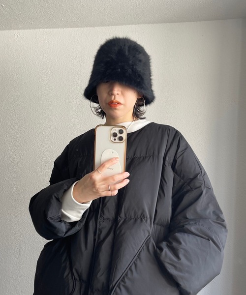 wee9s（ウィークス）の「shaggy far bucket hat / シャギーファーバケットハット（ハット・レディース・ホワイト/ベージュ/ブラック・FREE）」の2枚目の写真