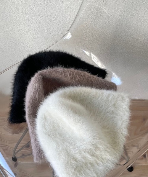 wee9s（ウィークス）の「shaggy far bucket hat / シャギーファーバケットハット（ハット・レディース・ホワイト/ベージュ/ブラック・FREE）」の5枚目の写真