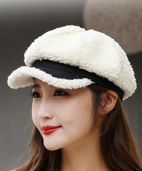 gossip！ロサンゼルス（ゴシップロサンゼルス）の「ボアキャスケット（キャスケット・レディース・ホワイト/ブラック・FREE）」の9枚目の写真