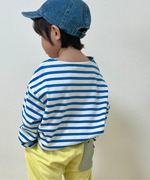 MAKE YOUR DAY（メイクユアデイ）の「ボーダーラクガキ長袖Tシャツ■80～140cm（Tシャツ/カットソー・キッズ・ブルー/ラベンダー/ミント/オレンジ・80/90/100/110/120/130/140）」の8枚目の写真