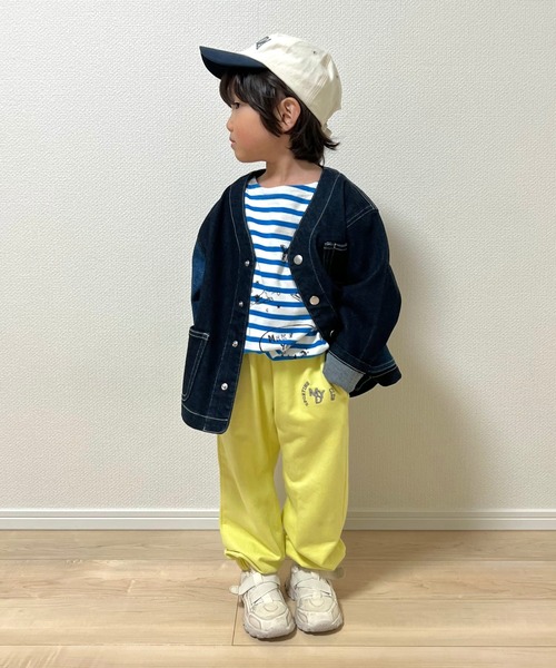 MAKE YOUR DAY（メイクユアデイ）の「ボーダーラクガキ長袖Tシャツ■80～140cm（Tシャツ/カットソー・キッズ・ブルー/ラベンダー/ミント/オレンジ・80/90/100/110/120/130/140）」の10枚目の写真