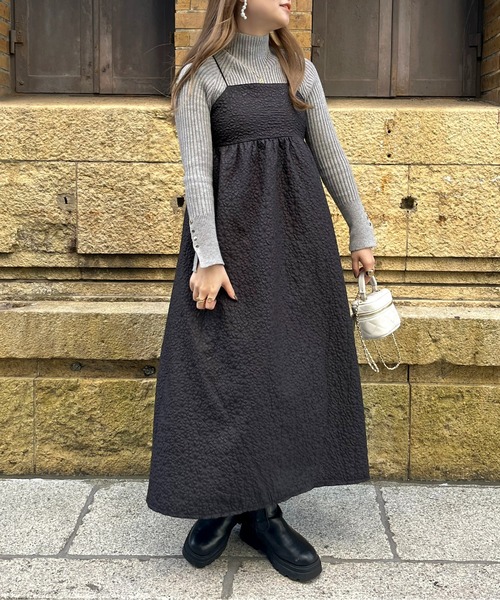 prose verse（プロズヴェール）の「フラワージャガードキャミワンピース（ジャンパースカート・レディース・ブラック/アイボリー・ﾌﾘ-）」の7枚目の写真