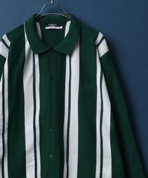 ANPAS | High Function Stripe Pattern Eco Knit Shirt/ストライプ柄 ニットシャツ カーディガン 吸水速乾 UVカット(カーディガン/ボレロ)