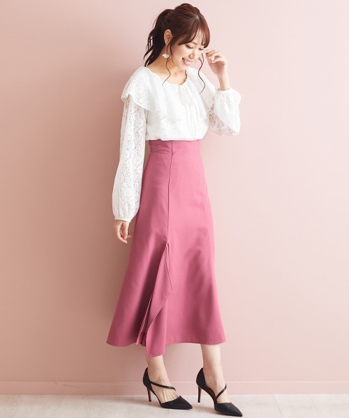 marun(マルン)の「<大きいサイズ> ビッグカラーレースブラウス marun(シャツ/ブラウス・レディース・オフホワイト/ブラック/サックスブルー・L/LL/3L/4L/5L)」の6枚目の写真