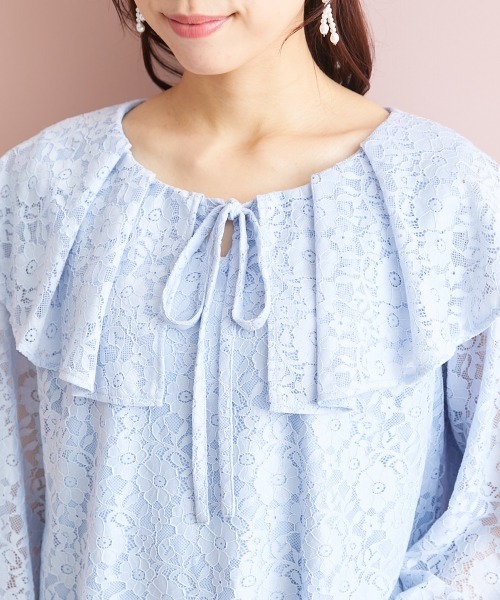 marun(マルン)の「<大きいサイズ> ビッグカラーレースブラウス marun(シャツ/ブラウス・レディース・オフホワイト/ブラック/サックスブルー・L/LL/3L/4L/5L)」の11枚目の写真