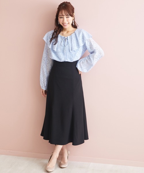marun(マルン)の「<大きいサイズ> ビッグカラーレースブラウス marun(シャツ/ブラウス・レディース・オフホワイト/ブラック/サックスブルー・L/LL/3L/4L/5L)」の9枚目の写真