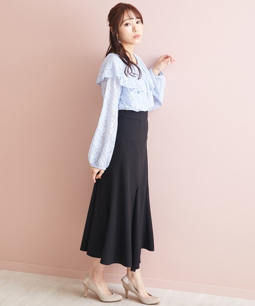marun(マルン)の「<大きいサイズ> ビッグカラーレースブラウス marun(シャツ/ブラウス・レディース・オフホワイト/ブラック/サックスブルー・L/LL/3L/4L/5L)」の19枚目の写真