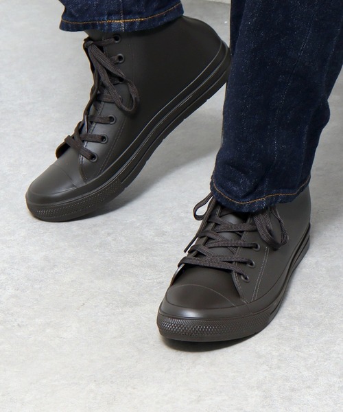 AAA+(サンエープラス)の「防水設計 ハイカットレインスニーカー(レインシューズ・メンズ・ブラック/ダークブラウン・M/S/L/LL)」の2枚目の写真