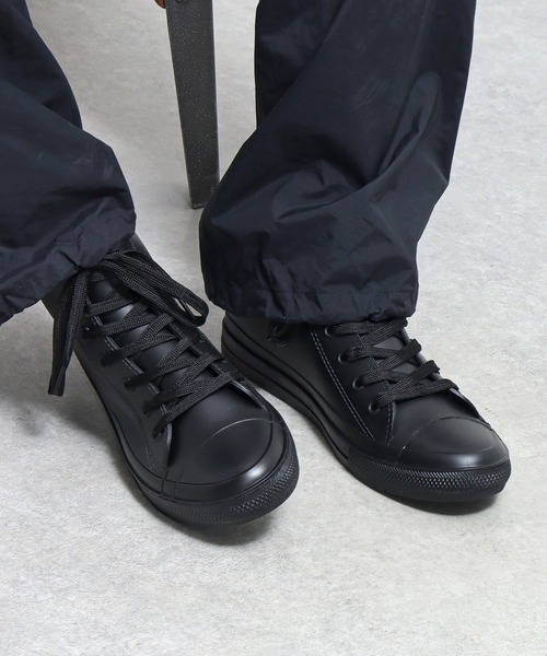 AAA+(サンエープラス)の「防水設計 ハイカットレインスニーカー(レインシューズ・メンズ・ブラック/ダークブラウン・M/S/L/LL)」の1枚目の写真