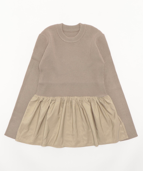 M.deux（エムドゥ）の「ペプラム切替ニット（ニット/セーター・レディース・ブラック/グレイッシュベージュ・MEDIUM）」の16枚目の写真