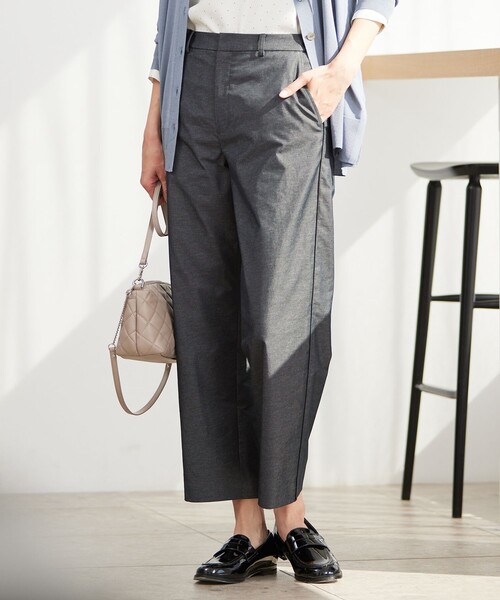 J.PRESS(ジェイプレス)の「【洗える・吸水速乾・接触冷感】リネンツイル ストレート パンツ(その他パンツ・レディース・カーキ系/ブラック系/アイボリー系・T13/T17/T15)」の2枚目の写真