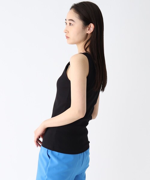 OPAQUE.CLIP（オペークドットクリップ）の「リブタンクトップ【洗濯機洗い可】（タンクトップ・レディース・ブラック/オフホワイト/ライトベージュ・36/38/40）」の14枚目の写真