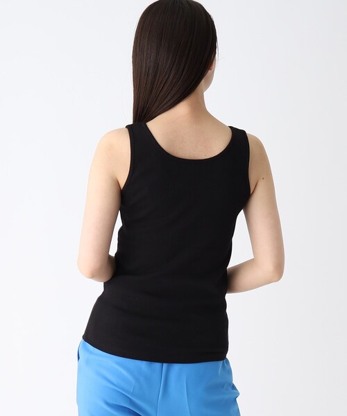 OPAQUE.CLIP（オペークドットクリップ）の「リブタンクトップ【洗濯機洗い可】（タンクトップ・レディース・ブラック/オフホワイト/ライトベージュ・36/38/40）」の15枚目の写真