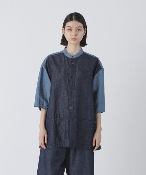 Plantation(プランテーション)の「BIZENトーンデニム / シャツ / (O)(シャツ/ブラウス・レディース・ブルー/グレー・M size/XL)」の1枚目の写真