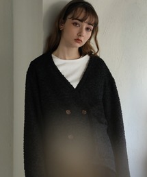 aity（アイティ）の「カットジャガードノーカラーコクーンジャケット（ノーカラージャケット）」