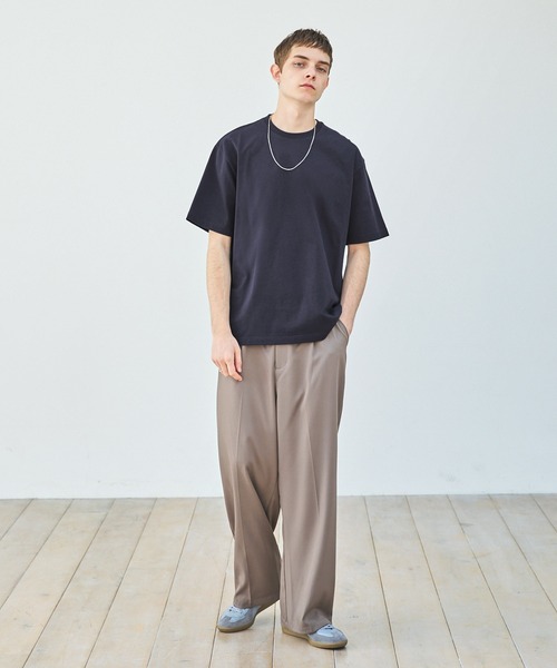 EMMA CLOTHES（エマクローズ）の「ヘビーウェイトコットン ベーシックシルエットS/Sカットソー EMMA CLOTHES（Tシャツ/カットソー・メンズ・ダークネイビー/ホワイト/ライトベージュ/ブラック/オリーブ・L/M）」の5枚目の写真