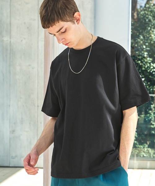 EMMA CLOTHES（エマクローズ）の「ヘビーウェイトコットン ベーシックシルエットS/Sカットソー EMMA CLOTHES（Tシャツ/カットソー・メンズ・ダークネイビー/ホワイト/ライトベージュ/ブラック/オリーブ・L/M）」の3枚目の写真