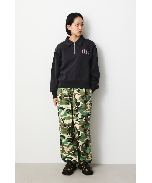 RODEO CROWNS WIDE BOWL（ロデオクラウンズワイドボウル）の「GOOD OLDハーフジップスウェットトップス（スウェット・レディース・ライトイエロー/レッド/ブラック・FREE）」の5枚目の写真