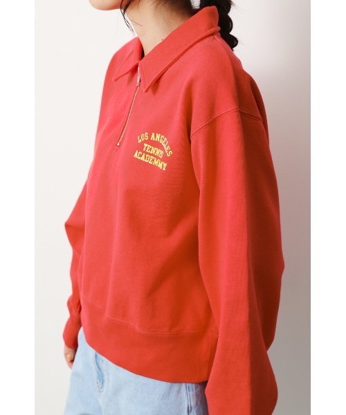 RODEO CROWNS WIDE BOWL（ロデオクラウンズワイドボウル）の「GOOD OLDハーフジップスウェットトップス（スウェット・レディース・ライトイエロー/レッド/ブラック・FREE）」の10枚目の写真