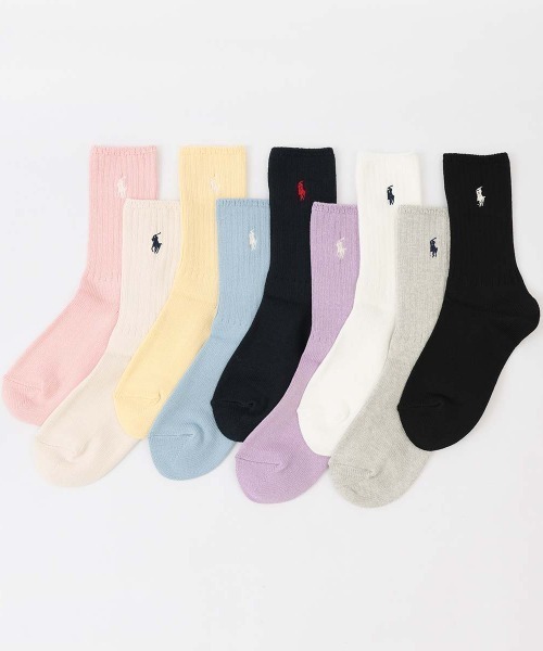 POLO RALPH LAUREN（ポロ ラルフ ローレン）の「POLO RALPH LAUREN レディース ワンポイント 22cm丈 ローゲージ リブソックス 03207538（ソックス/靴下・レディース・ネイビー/ピンク系その他/モスグリーン/パープル系その他/ライトグレー/ダークオレンジ/ブルー系その他/オフホワイト/ブラック/イエロー系その他/グリーン系その他/ダークブルー/マルーン/コバルトブルー/イエロー系その他2/グリーン・22-24cm）」の20枚目の写真