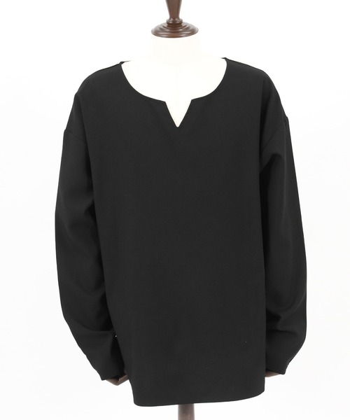 CAMBIO(カンビオ)の「mlt4214-キーネックカットソー(Tシャツ/カットソー・メンズ・ブラック/グレー/ベージュ・L/M)」の16枚目の写真