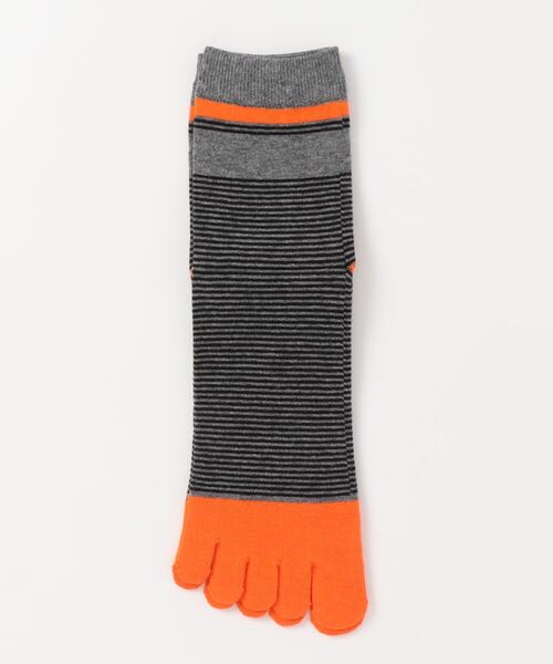 Fun & Daily（ファンアンドデイリー）の「5本指・ナローボーダーソックス（ソックス/靴下・メンズ・イエロー/オレンジ/ブルー/レッド/ライトブルー・FREE）」の5枚目の写真