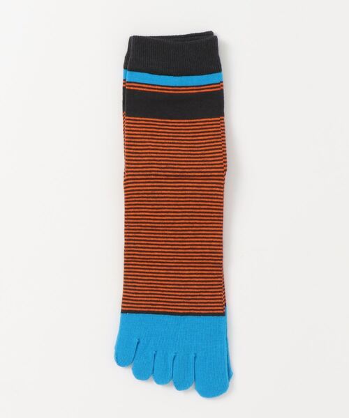 Fun & Daily（ファンアンドデイリー）の「5本指・ナローボーダーソックス（ソックス/靴下・メンズ・イエロー/オレンジ/ブルー/レッド/ライトブルー・FREE）」の6枚目の写真