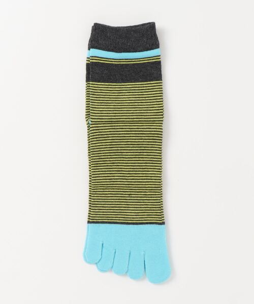 Fun & Daily（ファンアンドデイリー）の「5本指・ナローボーダーソックス（ソックス/靴下・メンズ・イエロー/オレンジ/ブルー/レッド/ライトブルー・FREE）」の7枚目の写真