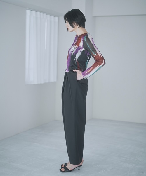 MECRE（メクル）の「デザインタックパンツ（その他パンツ・レディース・ブラック/グレー・M/S）」の8枚目の写真