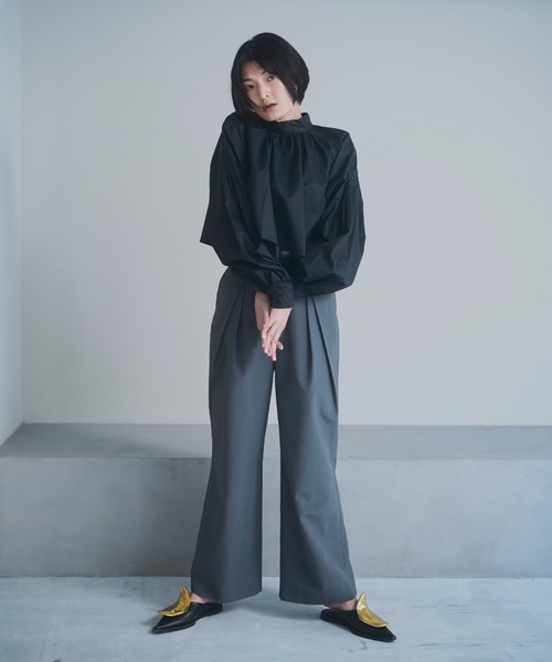 MECRE（メクル）の「デザインタックパンツ（その他パンツ・レディース・ブラック/グレー・M/S）」の6枚目の写真