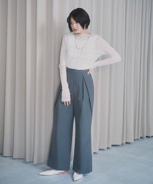 MECRE（メクル）の「デザインタックパンツ（その他パンツ・レディース・ブラック/グレー・M/S）」の7枚目の写真