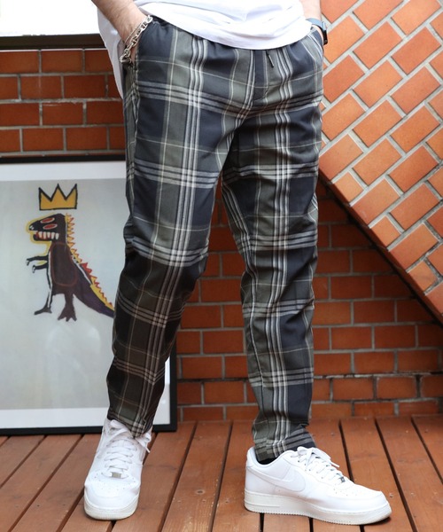 【セール】チェックアンクルテーパードパンツ（チノパンツ）｜SUGGESTION（サジェッション）