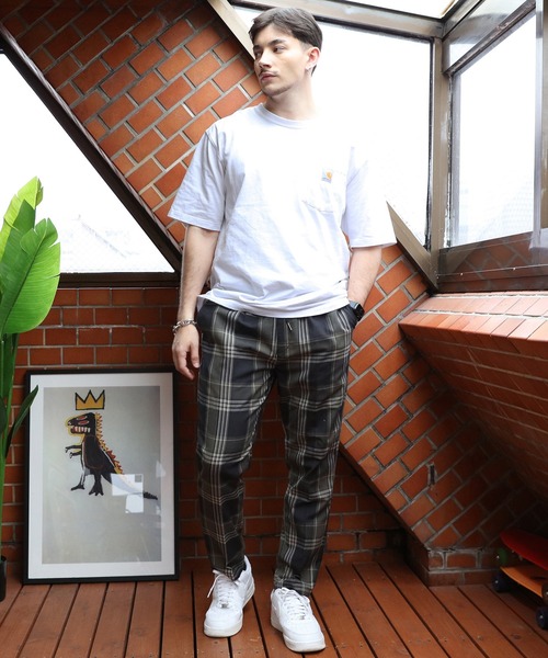 セール】チェックアンクルテーパードパンツ（チノパンツ）｜SUGGESTION
