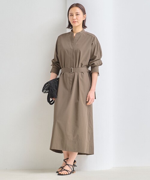 自由区(ジユウク)の「【洗える・XSサイズあり】ストレッチタイプライターシャツ ワンピース(シャツワンピース・レディース・ブラウン系/ブラック系/ピンク系・38/32)」の3枚目の写真