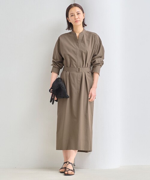自由区(ジユウク)の「【洗える・XSサイズあり】ストレッチタイプライターシャツ ワンピース(シャツワンピース・レディース・ブラウン系/ブラック系/ピンク系・38/32)」の6枚目の写真