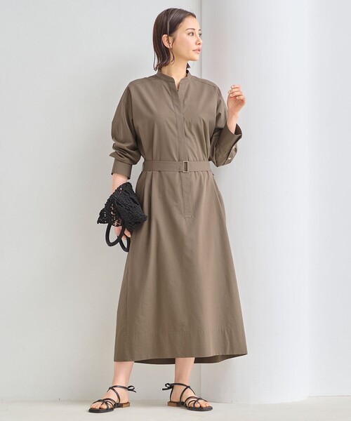 自由区(ジユウク)の「【洗える・XSサイズあり】ストレッチタイプライターシャツ ワンピース(シャツワンピース・レディース・ブラウン系/ブラック系/ピンク系・38/32)」の7枚目の写真