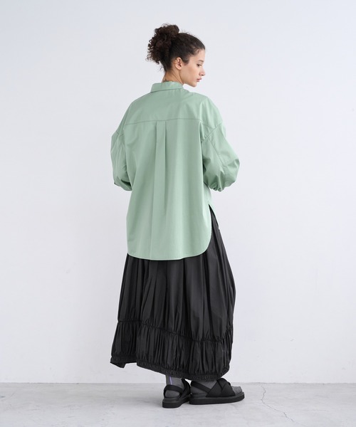 LANVIN en Bleu（ランバンオンブルー）の「ライトタフタギャザースカート（スカート・レディース・ブラック/グレー/オフホワイト・38/36）」の6枚目の写真