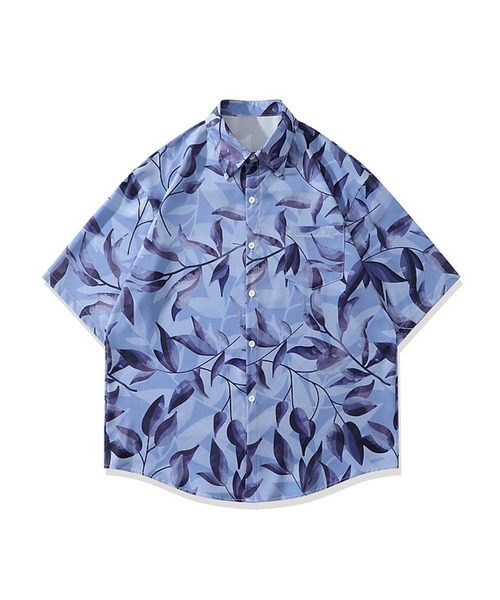 HOOK（フック）の「【HOOK】古着風総柄ビッグアロハシャツ (SS) (LR)（シャツ/ブラウス・メンズ・ホワイト系その他5/ピンク/ホワイト系その他4/ネイビー/グリーン系その他3/ブルー/スモークピンク/ブルー系その他/ホワイト系その他/ピンク系その他5/ホワイト系その他2/グリーン系その他4/ブラック/ホワイト/ブルー系その他3/グリーン系その他2/グリーン系その他5/ライトグリーン・L/M/XL）」の13枚目の写真