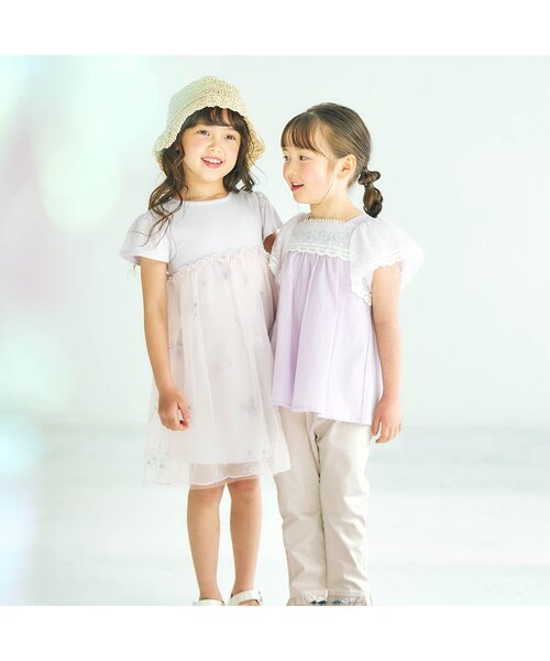 apres les cours（アプレレクール）の「デイジー刺繍ポケットパンツ_10分丈（その他パンツ・キッズ・アイボリー/インディゴブルー/ミント/ラベンダー・140/130/80/120/100/110/90）」の17枚目の写真