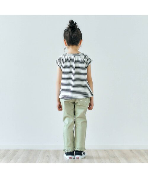 apres les cours（アプレレクール）の「デイジー刺繍ポケットパンツ_10分丈（その他パンツ・キッズ・アイボリー/インディゴブルー/ミント/ラベンダー・140/130/80/120/100/110/90）」の19枚目の写真