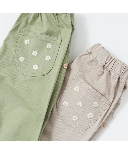 apres les cours（アプレレクール）の「デイジー刺繍ポケットパンツ_10分丈（その他パンツ・キッズ・アイボリー/インディゴブルー/ミント/ラベンダー・140/130/80/120/100/110/90）」の22枚目の写真